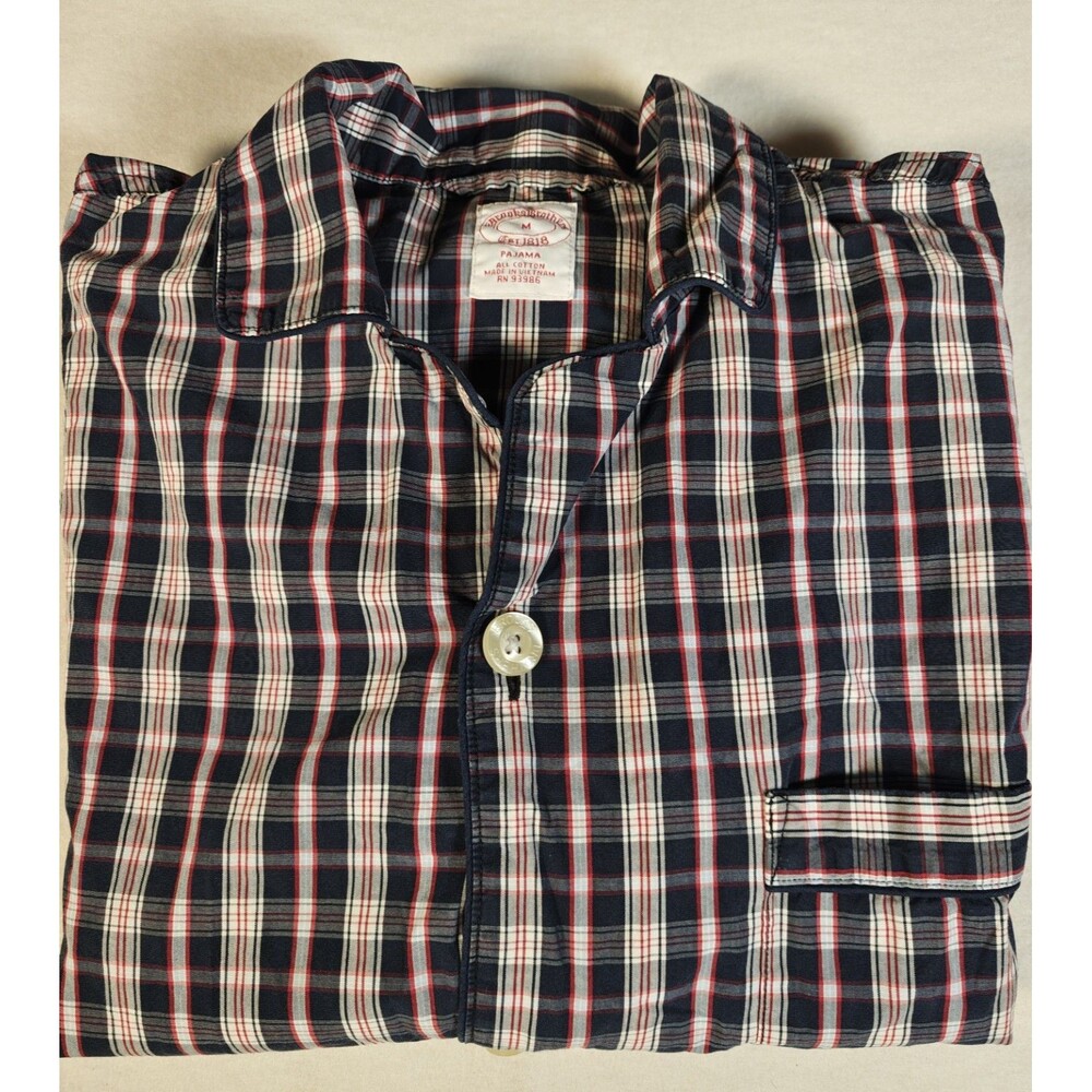 Brooks Brothers Men’s Pajama Top Size M Classic Sleep Shirt Lounge Cotton Blue